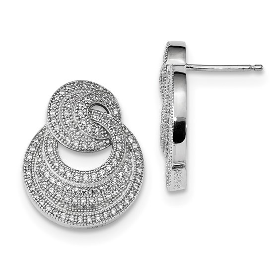 Sterling Silver & Zirconia Circles Earrings Sterling Silver & Zirconia Circles Earrings